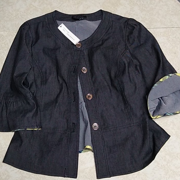 sandro black denim jacket